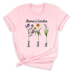 🌸👩 Cultivate your mom style with our Mama's Garden Tee Shirt! 🌿 Perfect for nurturing moms with a green thumb! 🌼 Soft style Solid color: 100% Airlume combed and ring-spun cotton Heather Colors: 52% Airlume Combed and ring-spun cotton, 48% polyester Heather Sport colors: 60/40 polyester/cotton 100% No Sweatshops & Eco-Friendly Production For different Mother's Day t-shirt designs, please take a look at our Mother's Day collection. https://www.greatwoodboutique.com/collections/mothers-day-tee-shirts Flowers And Names, Grandma Shirts, Birth Flowers, Naan, Mother Gifts, The Family, Unisex Sweatshirt, Mother's Day, Shirt Style