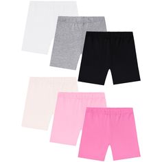 PRICES MAY VARY. Package Includes - comes with 6 pieces comfortable girls dance shorts in difererent colors( black,white,gray,light pink, pink, skin color,purple,light purple,dark blue) assorted colors for your little girls to choose from as they want Breathable Material - girls short made of modal cotton,super soft,comfortable, and featured with elastic waist which allow lots of stretch and ease,comfortable to wear Soft and Comfortable.- These toddler biker shorts made of high-quality fabric,it Shorts Under Dress, Tv Clothes, Dance Shorts, Pink Skin, Purple Dark, Girls Shorts, Purple Light, Tween Outfits, Under Dress