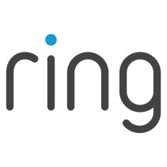 the word ring on a white background with blue dots in it's center and bottom corner