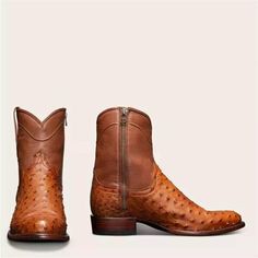 Men's Ostrich Zip-Up Long Boot - Full-Quill Zipper Cowboy Boots sold by TheLeatherHouse. Shop more products from TheLeatherHouse on Storenvy, the home of independent small businesses all over the world. Dress Boots Men, Boots Outfit Casual, Tecovas Boots, Women Boots Outfit, Handmade Leather Boots, Quality Leather Boots, Cowboy Boots Mens, Western Shoes, Ostrich Boots