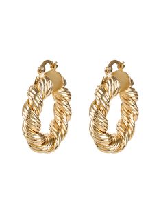 Loeffler Randall's Atticus earrings put a twist on a classic design that's perfect for everyday wear. The gold textured hoops are the perfect size for dressing up or down, adding sparkle to any ensemble. Wear them with an updo to showcase their simple sophistication. Valentines Frames, Skirt And Top Dress, Bow Clutch, Twisted Hoop Earrings, Frances Valentine, Work Accessories, Black Leather Tote Bag, Atticus, Black Leather Tote