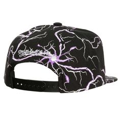 the lightning snapback hat in black and purple