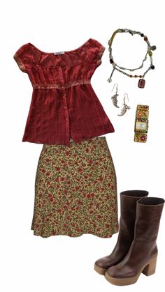 Boho Style Aesthetic Outfits, Whimsy Fall Outfits, Romcom Core Outfits, Vintage Americana Aesthetic Outfit, Earthy Fashion Aesthetic, Whimsy Outfit, Outfits With Dresses, Classy Feminine Outfits, 2012 Outfits