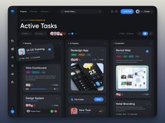 an image of some app screens on a computer screen with the caption active tasks