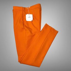 New Genuine Hermes Wool Elastane Women's Tube Pants Made In France Color Rouge Kumquat Size Eu 36 Formal Orange Pants For Spring, Orange Formal Bottoms For Spring, Elegant Fitted Orange Pants, Chic Formal Orange Pants, Chic Orange Formal Pants, Elegant Fitted Orange Bottoms, Elegant Orange Pants For Workwear, Formal Orange Trousers, Fitted Orange Pants For Formal Occasions