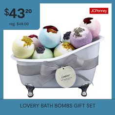 Give yourself a spa treatment without leaving the comfort of your own home. The Lovery bath bomb spa set allows you to truly pamper yourself. This bath fizzy set features assorted bath bombs to moisturize your skin & help you relax. There are 2 of each color, for a total of 10 bombs. Our products are made with moisturizing shea butter & nutrient-rich Vitamin E oil.Set includes:2 x 100g pink bombs - cherry blossom scent2 x 100g green bombs - magnolia jasmine scent2 x 100g purple bombs - … Dry Flower Petals, Coco Butter, Cherry Blossom Scent, Wine Gift Baskets, Wine Baskets, Spa Gift Basket, Bath Fizzies, Bath Gift, Spa Gifts Set