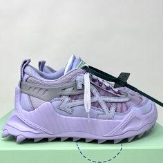 Off-white Virgil Abloh Odsy-1000 Women's Sneakers Size 6 Us/ 36 Eu Lilac Purple