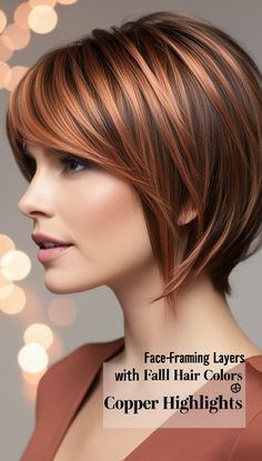 Stunning Soft Curl Ideas with Fall Hair Colors Copper Highlights! Fall Hair Colors Copper, Highlights On Black Hair, Rambut Brunette, Highlight Ideas, Dark Brunette Hair, Loss Hair, Copper Highlights, Fall Hair Trends