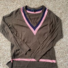 Ann Taylor Brown V Neck Sweater. Never Worn. Comes From A Smoke Free Home. Pink Preppy Tops For Workwear, Preppy Pink Tops For Fall, Brown V Neck Sweater, Brown Sweater, V Neck Sweater, Colorful Sweaters, Vneck Sweater, Neck Sweater, Ann Taylor