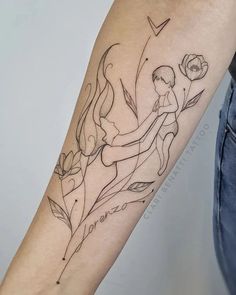 Mom And Baby Tattoo, Tattoo Idea For Women, Simple Unique Tattoos, Tattoos Classy, Empowerment Tattoo, Motherhood Tattoos, Baby Tattoo Designs, Baby Tattoo, Fineline Tattoo