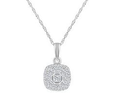 Just like a shooting star, this diamond square pendant is a sight -- and delight! -- to behold. From Affinity® Diamond Jewelry. Square Diamond Cut Jewelry, White Gold Square Diamond Jewelry, Square White Gold Diamond Jewelry, Square Pendant, Shooting Stars, Diamond Jewelry, Silver Necklace, Square, Pendant