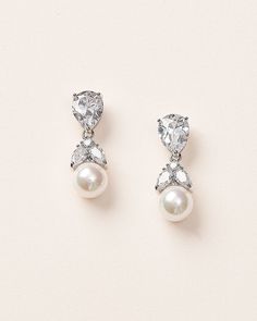 Pearl Drop Bridal Earrings, Simple Classic Wedding, Wedding Earrings Pearl, Drop Bridal Earrings, Pearl Drop Earrings Bridal, Pearl Wedding Earrings, Pearl Bridal Earrings, Earrings Pearl Drop, Pearl Earrings Wedding