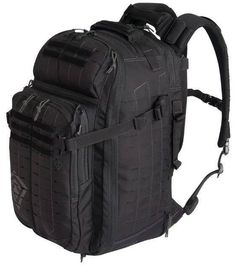 the back pack is black and has multiple compartments for everything you need to carry it