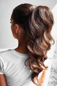 Prom Hair Up, Curled Ponytail, Famous Hairstyles, Pony Hairstyles, Perfect Ponytail, Elegant Ponytail, Long Hair Ponytail