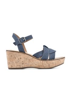 The Simple wedge sandal by White Mountain Shoes is a gorgeous statement style! The adjustable ankle strap lets you customize the fit, while the beautiful London Gifts, Thermal Sweater, White Mountain Shoes, Mountain Shoes, Womens Scrubs, White Mountain, Swimsuits For All, Back Women, Casual Sandals