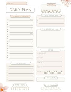 Daily Planner  Digital Planner  Printable Planner - Etsy | Business Printable Planner by  Austin Sluss Ideas For Daily Planners, Daily Planner Ideas Aesthetic, Digital Planner Sheets, Free Daily Planner Printables Free Templates, Cute Daily Planner Template Aesthetic, Daily Planner Ideas Bullet Journal, Daily Digital Planner Template, 2024 Daily Planner, Diy Daily Planner Notebook