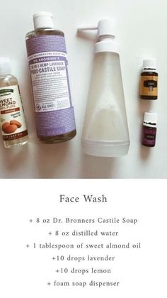 Diy Face Wash, Natural Face Wash, Diy Kosmetik, Diy Essentials, Young Living Oils, Natural Diy, Oil Uses