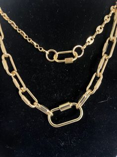 Gold Carabiner Necklace, Chunky Gold Link Chain Necklace - Etsy Gold Toggle Chain Link Necklace, Gold Chain Link Necklace With Carabiner Clasp, Everyday Chain Link Necklace With Carabiner Clasp, Gold-tone Toggle Chain Link Necklace With Lobster Clasp, Gold Link Chain Necklace, Carabiner Necklace, Gold Link Chain, Necklace Chunky, Gold Link