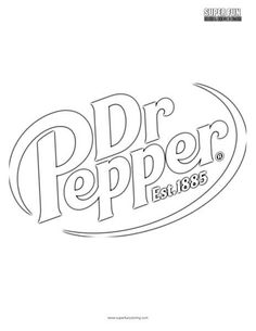 the logo for dr pepper's is shown in black and white, as well as an