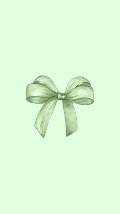 a green background with a large bow on it's side and the bottom part of its ribbon