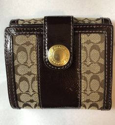 NWT Coach classic brown leather & fabric wallet. New, never used. In pristine condition. Fabric Wallet, Classic Brown, Thrift Finds, Classic Leather, Vintage Bags, Leather Fabric, Coach Bags, Bags Handbags, Brown Leather