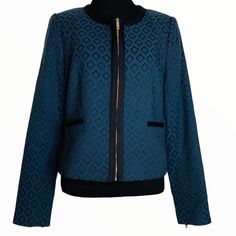 New Without Tags Bird’s Eye Patterns Jacket Tommy Hilfiger Zipper In The Front Pockets In The Sides Tommy Hilfiger Luxury Casual Outerwear, Eye Pattern, Tommy Hilfiger Jackets, Jacket Pattern, Zip Up, Black Blue, Checks, Blue Black, Zip Ups