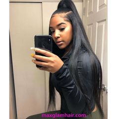 Straightening Hair, Short Hair Styles African American, Weave Ponytail Hairstyles, Black Ponytail Hairstyles, Short Human Hair Wigs, Hair Straightening, Short Straight Hair, Quick Weave