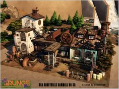 The Sims Resource - Old Croftville Sawmill No CC Sims Architecture, The Sims 4 Lots, Castle Estate, Eco Lifestyle, Jungle Adventure, High School Years, Horse Ranch