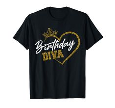 PRICES MAY VARY. Birthday Diva T-Shirt - gift for queen, black queen, Birthday Woman, Crown, DIVA Birthday, Its My Birthday, Birthday shirt, Birthday Party, Birthday outfit, princess apparel, Birthday Month Shirt. Best gift birthday shirt for women, daughter, sister, girlfriend, wife on birthday, New Year, Xmas, Mother's Day, Valentine Day, Thanksgiving Day. Funny birthday gift for diva! Lightweight, Classic fit, Double-needle sleeve and bottom hem Birthday Shirt For Women, Queen Black, Queen Birthday, Funny Birthday Gifts, Birthday Month, Birthday Woman, Black Queen, Its My Birthday, Birthday Shirt