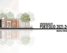 an architectural rendering of a house in the middle of water with trees on both sides