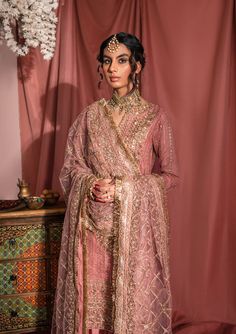 Pink Pakistani Wedding Dress, Pink Kameez, Wedding Sharara, Sharara Dress, Pakistan Wedding, Net Design, Dress Name, Pakistani Wedding Dress, Organza Sleeves