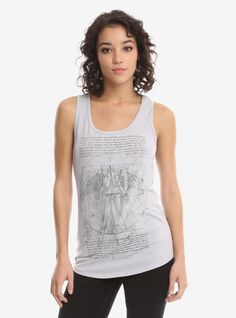 Whatever you do, don't blink! // DOCTOR WHO VITRUVIAN ANGEL TANK TOP Gray Tank, List Style, Boyfriend Fit, Winter Holidays, Graphic Shirts