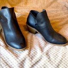 Never Worn! Bought At Target And Lost Receipt- Make An Offer!!!! Nwot! Casual Black Slip-on Booties, Universal Thread, Black Booties, Boots Booties, Bootie Boots, Ankle Boots, Target, Thread, Size 7