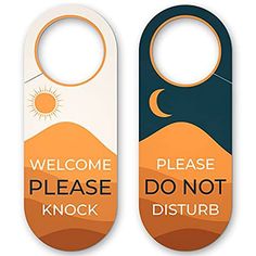 Double-sided door hanger with ‘Please Knock’ and ‘Do Not Disturb’ signs, designed for versatile use in homes, offices, and hotels Signs For Bedroom, Gaming Studio, Do Not Disturb Sign, Don't Disturb, Don't Disturb Sign, School Supply Store, Do Not Enter, Conference Call, Sign Display