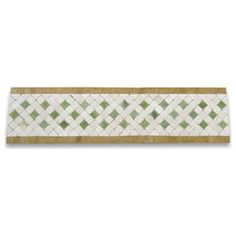 a white and green tile border