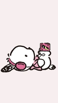 a hello kitty with a camera in her hand and a snowman on the ground