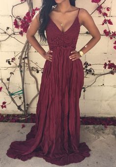 Open Back Maxi Dress, Burgundy Bridesmaid Dresses, Backless Prom Dresses, Red Dress Maxi, Maxi Robes, Fashion Mode, Mode Inspiration, Club Dresses, Fancy Dresses