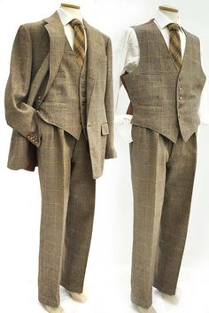 Mens Old Fashion Style, Vintage Suits For Men 1940s Mens Fashion, Classic Menswear Vintage, Vintage Men Suit, Man Vintage Outfit, Tweed Suits Men, 1960s Menswear, 1960s Mens Suit