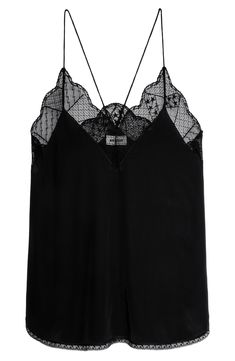 Silk Cami, Lace Silk, Silk Camisole, Lace Camisole, Romantic Lace, Lace Cami, Zadig And Voltaire, Cami Tops, Camisole Top