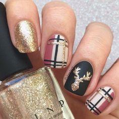 Thanksgiving Nail Ideas, Thanksgiving Nail, Plaid Nails, Thanksgiving Nails, Winter Nail Designs, Fall Nail Art