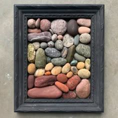 a black frame filled with lots of rocks