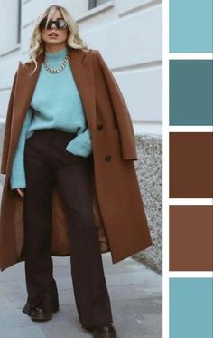 Best Color Combinations Outfits Womens Fashion, Best Colour Combinations Clothes, Colors To Wear With Brown, Brown Color Combinations Outfits, Color Outfit Combinations, Colour Combinations Clothes, Outfit Color Palette, Blue And Brown Outfit, Outfit Color Combinations