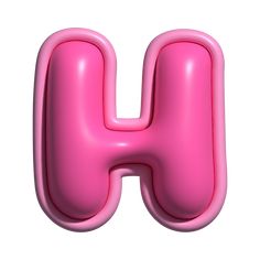 the letter h is made up of pink plastic