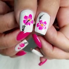 The 12 Best Tropical Beach Nail Designs You Should Try This Summer 202 – ND Nails Supply Hawaii Design Nails, White Nails With Hawaiian Flower, Aloha Nails Hawaiian Flowers, Nails For Hawaii Vacation, Maui Nails, Hawaiian Nails Designs, Hawaii Inspired Nails, Hawaii Nails Ideas, Island Nails Tropical