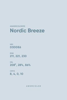 the back side of a blue and white brochure with text on it that reads nordic breeze