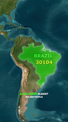 a map of the world showing where brazil is located and where you can see it