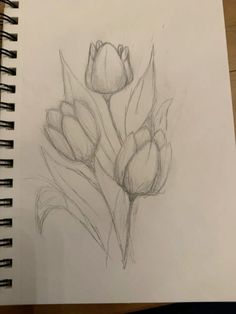 a drawing of some flowers on a piece of paper