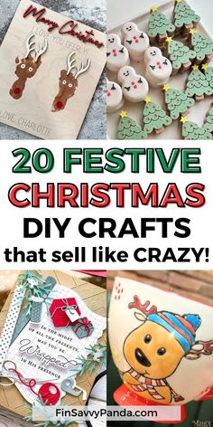 christmas crafts that sell like crazy with the words, 20 festive christmas diy crafts that sell like crazy