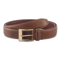 Belt made of top grain leather Brown color leather with contrast color stitching Great for pairing this Style n Craft belt with your favorite jeans, khakis, polos and loafers Can be used for both casual and formal wear Single prong buckle Single loop keeper Stitching with contrast color nylon thread Width : 1-1/2" Fits in belt loops of all trousers and jeans Total No. of holes - 5 Belt comes in an elegant Style n Craft box Measure waist size over clothes for correct belt size Belt size measureme Tools Organization, N Craft, Casual Leather Belt, Nail Bags, Formal Belts, Work Belt, Womens Leather Belt, Vintage Leather Belts, Tool Bags