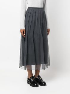 Grey Midi Skirt, Grey Tulle Skirt, Chiffon Midi Skirt, Fashion Umbrella, Silk Midi Skirt, Umbrella Skirt, Twirl Skirt, Pleated Chiffon, Wardrobe Edit